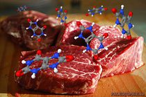 Ein Steak vom Weiderind mit Harnsäure-Molekülen